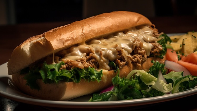 Pork Recipe - Pulled Pork and Fried Onion Sub with Cheese